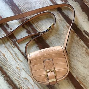 Micheal Kors Small Croc Saddle Bag Messenger